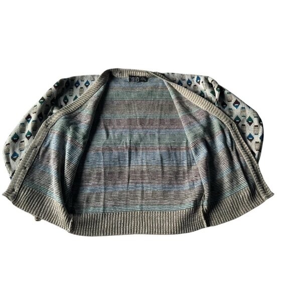 Vintage Design Crew Men's Size Medium Grandpa Geometric Cardigan Sweater - Picture 8 of 9